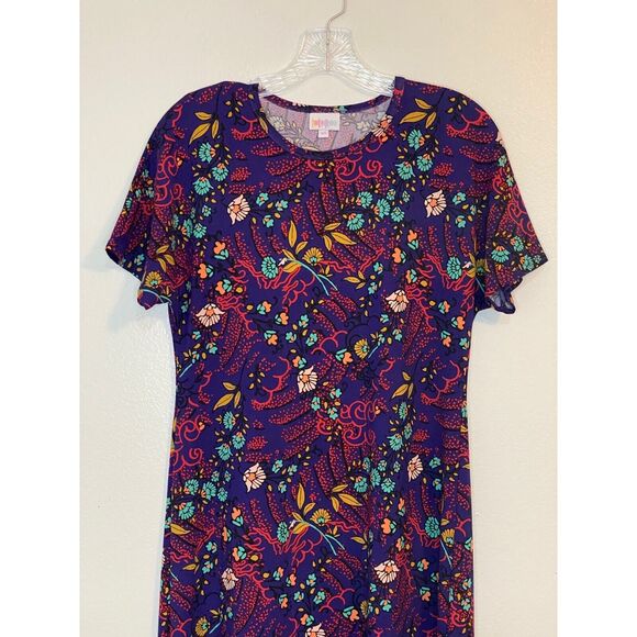 LulaRoe XS Maxi Dress Short Sleeve Scoop Neckline Stretch Polyester Spandex - Picture 7 of 7